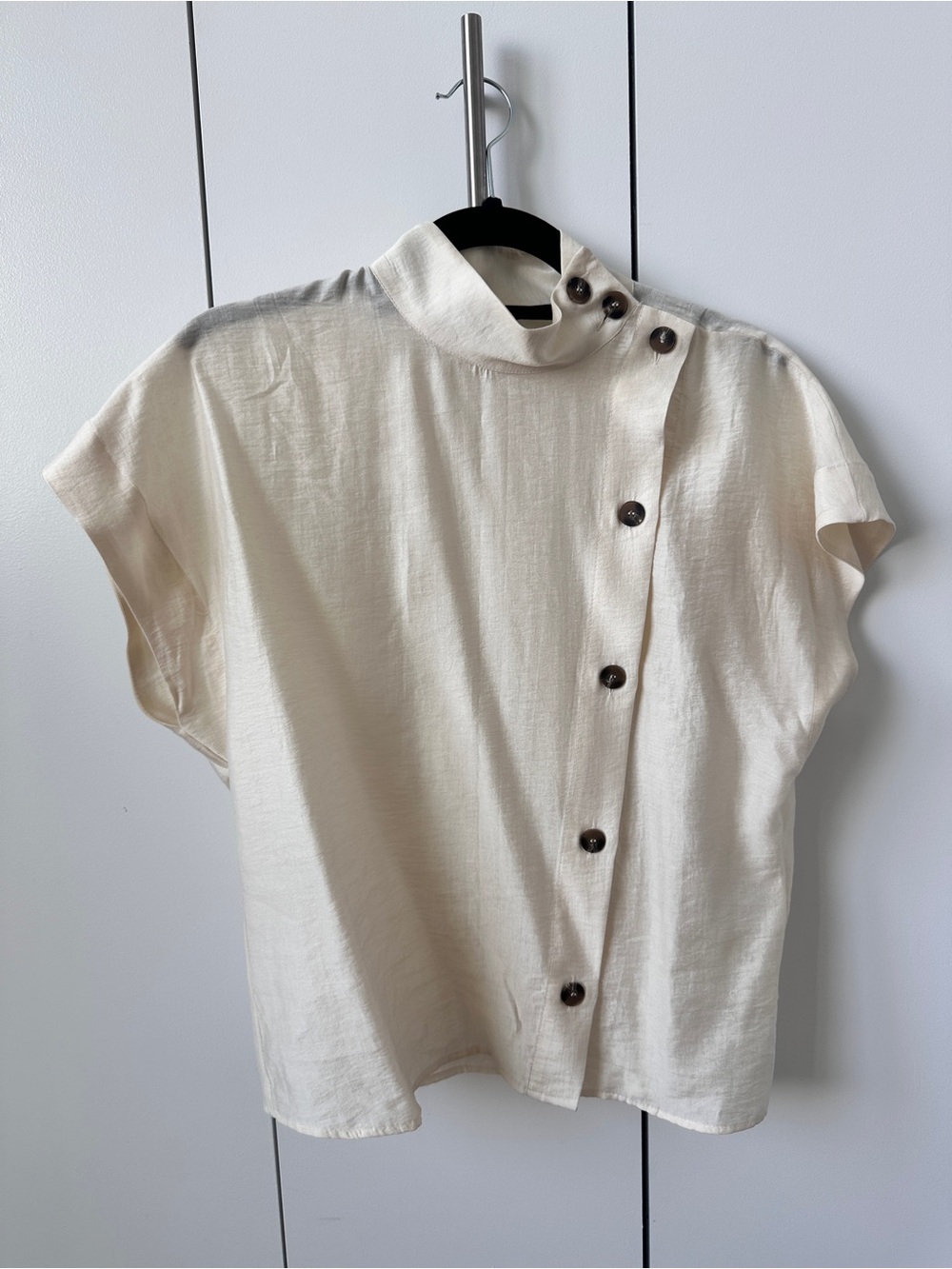 Zara Cream Asymmetrical Top SMALL